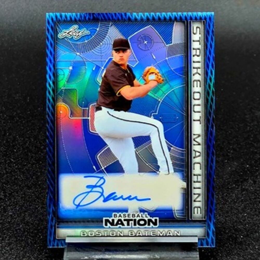 Boston Bateman 6/7 Auto Blue Strikeout Machine Refractor Orioles Top Prospect